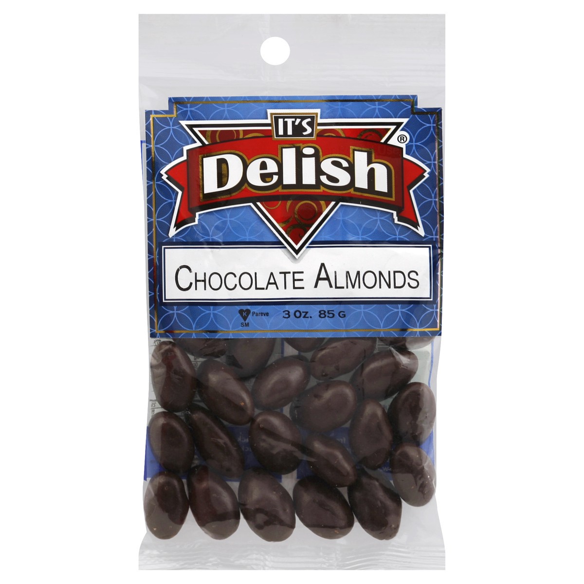 slide 3 of 3, It's Delish Chocolate Almonds 3 oz, 3 oz