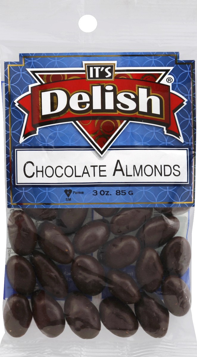 slide 1 of 3, It's Delish Chocolate Almonds 3 oz, 3 oz