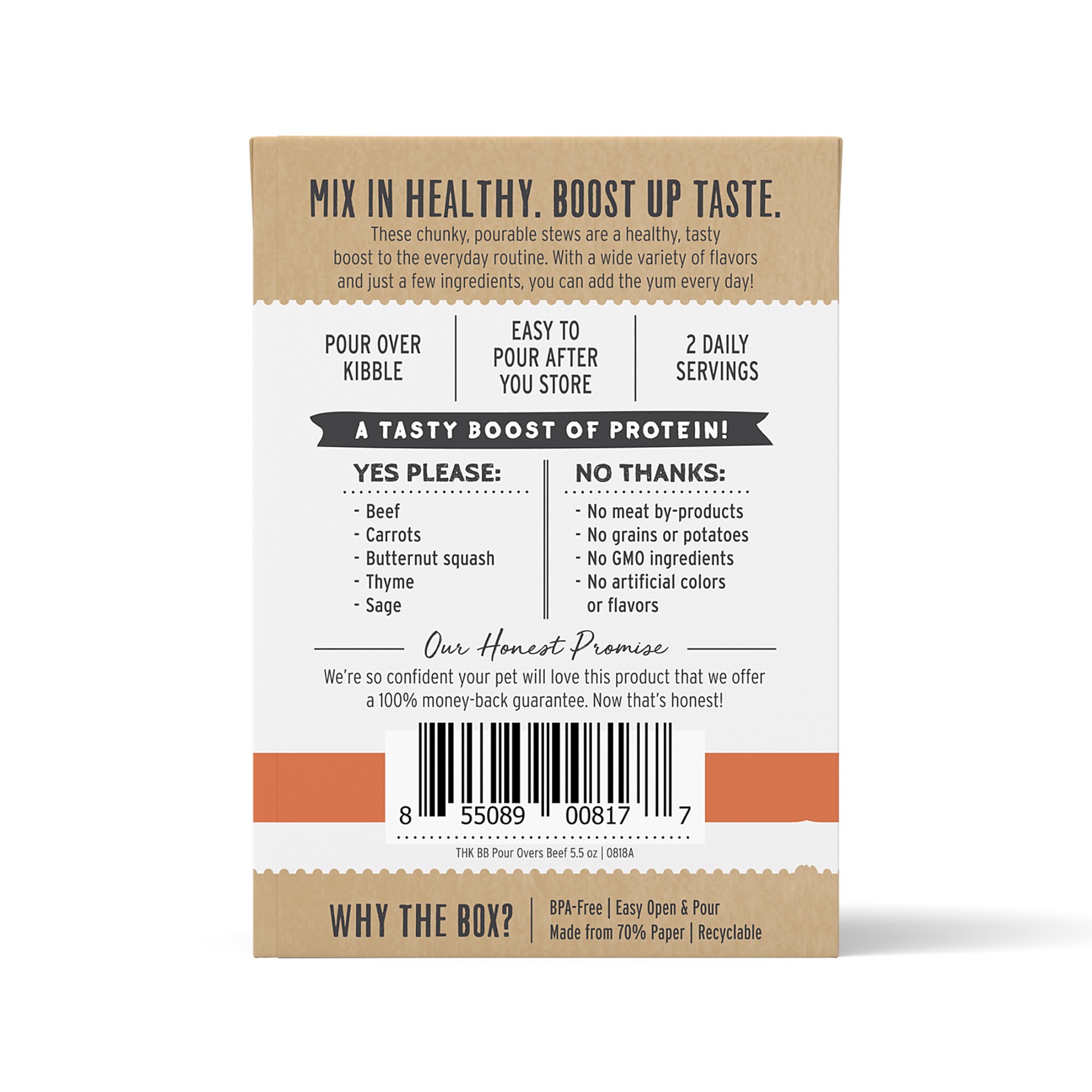 slide 7 of 9, The Honest Kitchen Bone Broth POUR OVERS™: Beef Stew Dog Food Topper, 5.5 oz x1, 5.5 oz