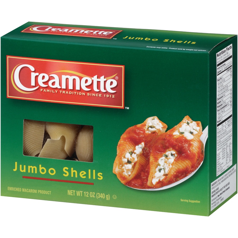 slide 3 of 8, Creamette Jumbo Shells, 12 oz