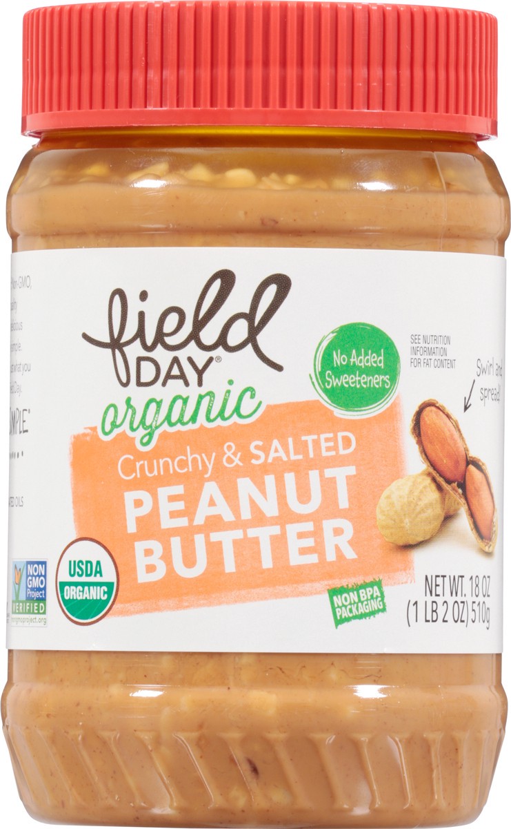 slide 11 of 13, Field Day Organic Crunchy Salted Peanut Butter, 18 oz