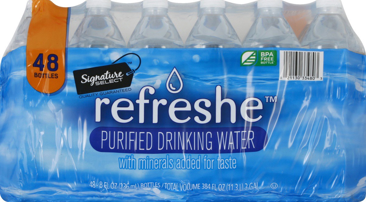 slide 2 of 4, Signature Select Refreshe Purified Water, 48 ct; 8 fl oz