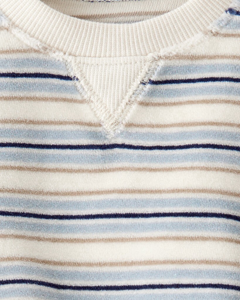 slide 2 of 4, Littleplanet Baby 2-Piece Organic Cotton Velour Set in Stripes Multi 3M, 2 pc