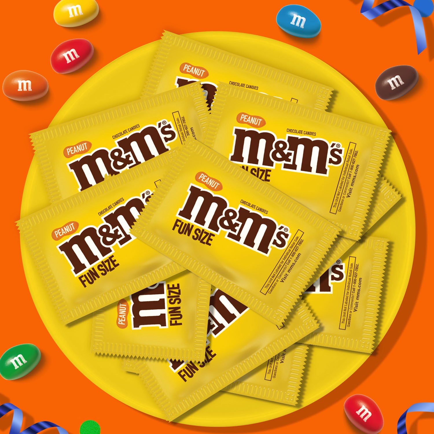 slide 3 of 8, M&M's Peanut Milk Chocolate Fun Size Candy Bag, 10.57oz, 10.57 oz