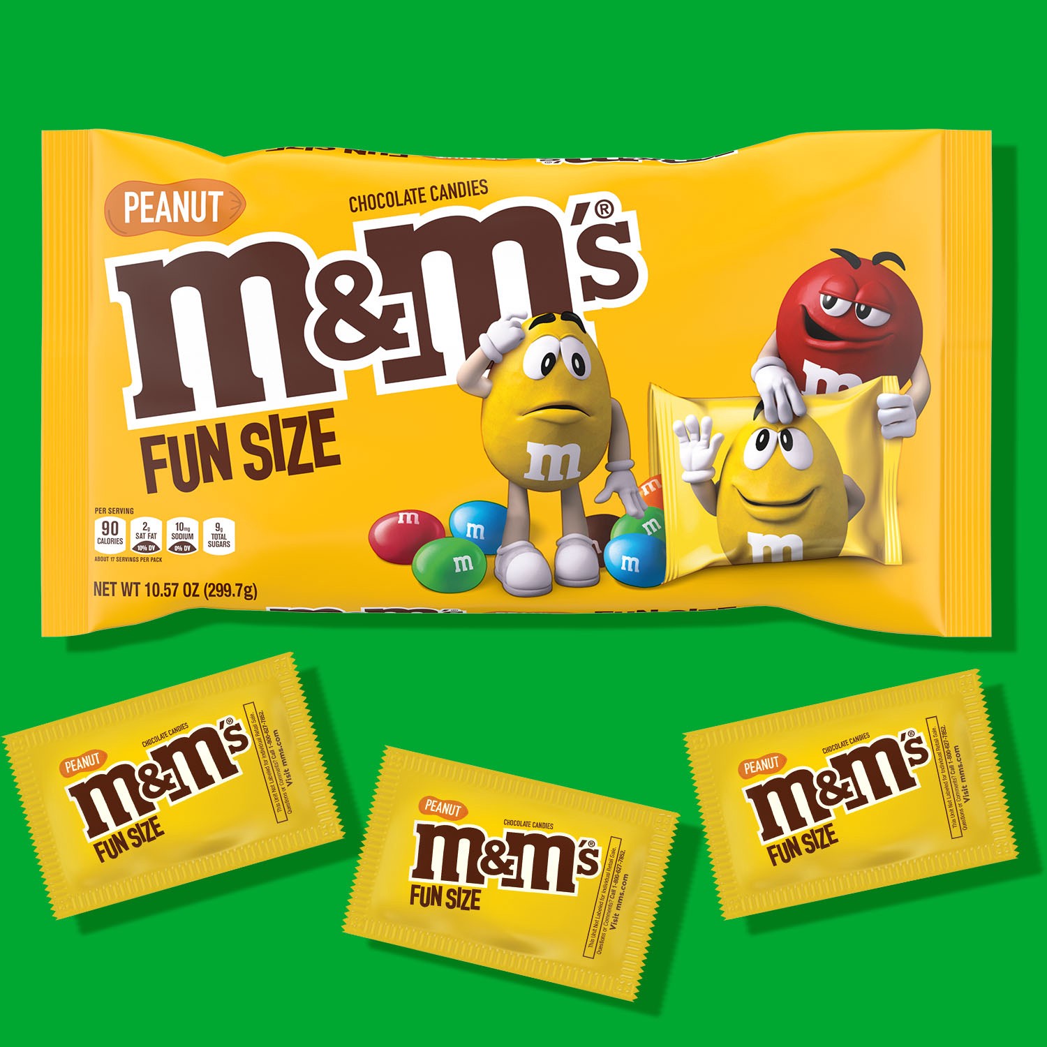 slide 8 of 8, M&M's Peanut Milk Chocolate Fun Size Candy Bag, 10.57oz, 10.57 oz