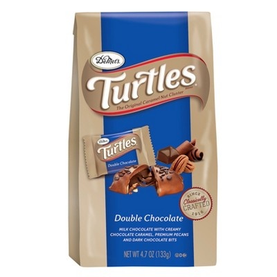 slide 1 of 1, DeMet's DeMet's Turtles Caramel Nut Clusters Stand Up Bag Double Chocolate, 4.7 oz