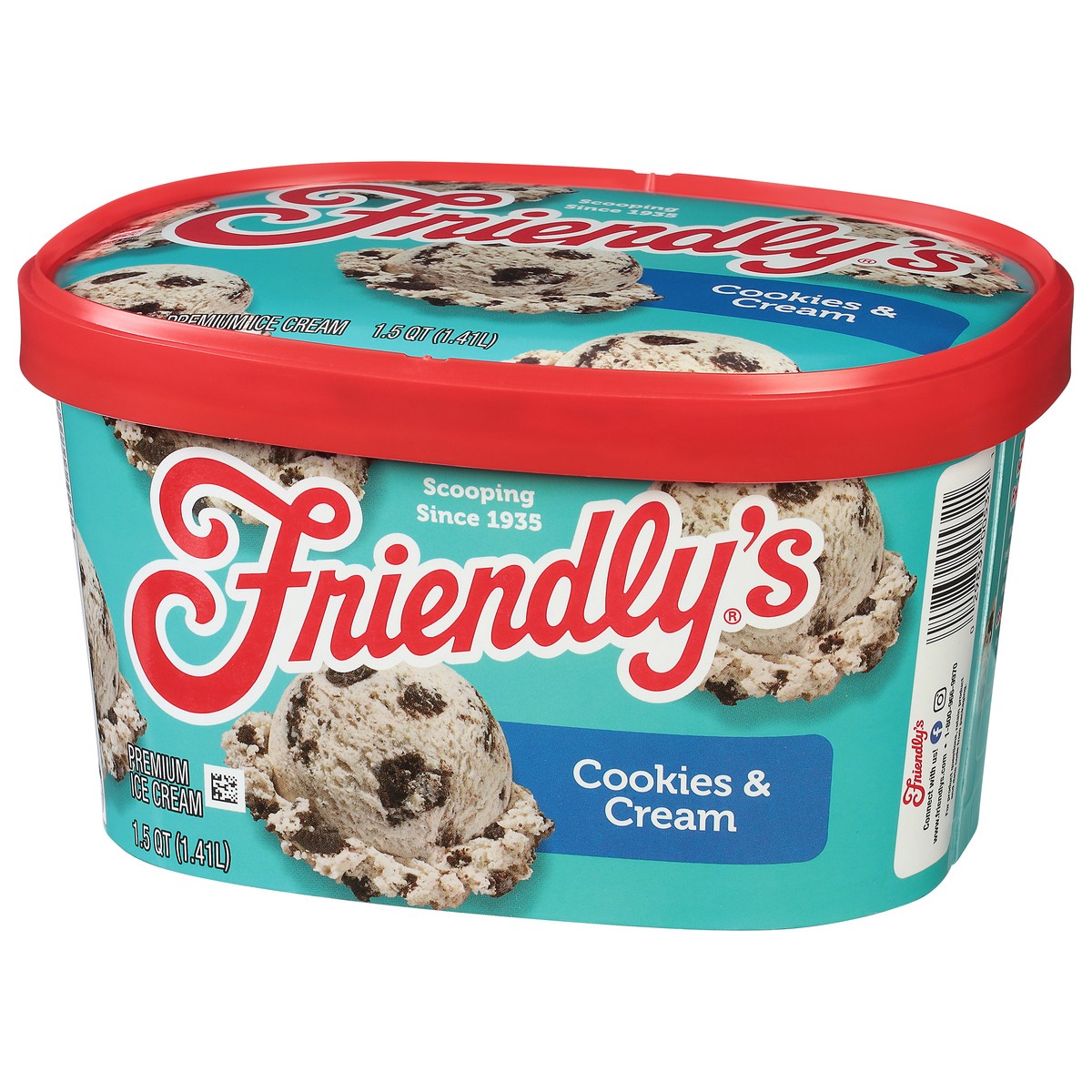 slide 3 of 9, Friendly's Premium Ice Cream / Cookies & Cream, 48 fl oz