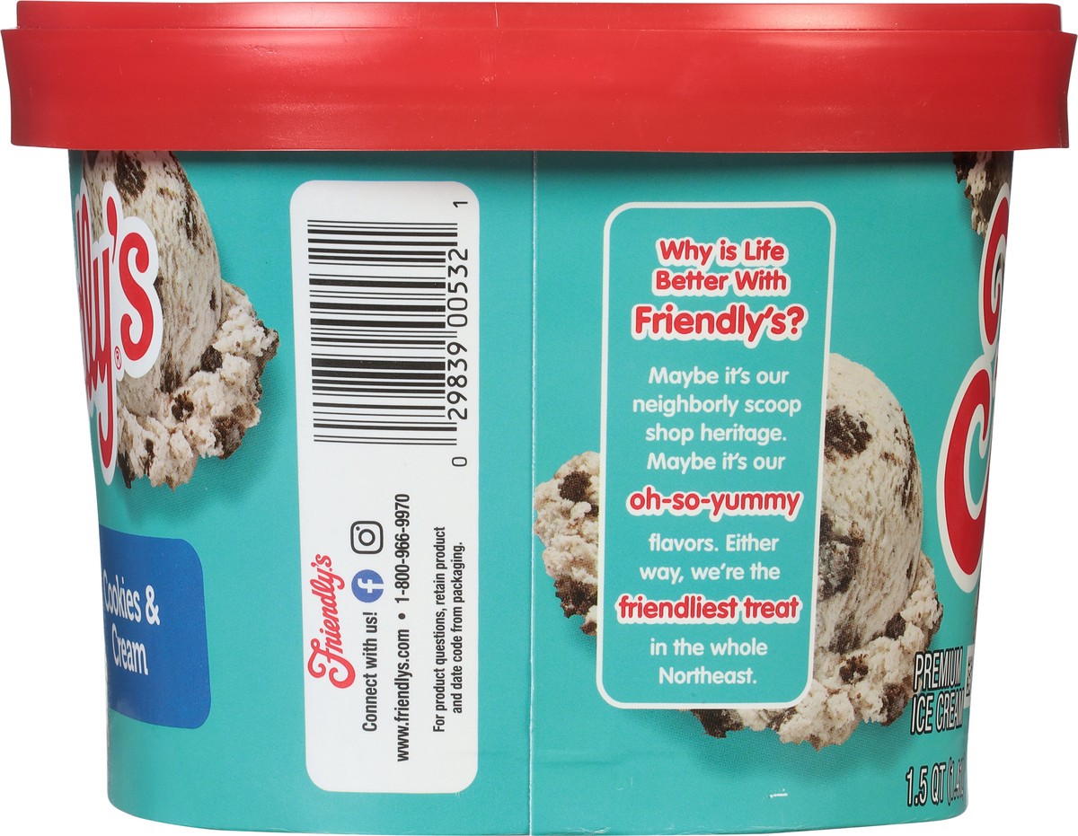 slide 8 of 9, Friendly's Premium Ice Cream / Cookies & Cream, 48 fl oz