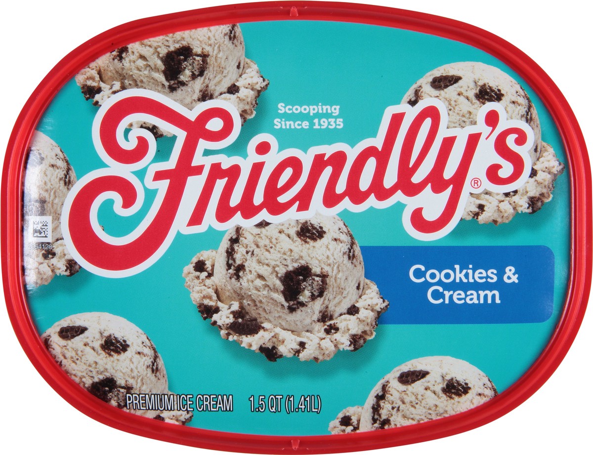 slide 9 of 9, Friendly's Premium Ice Cream / Cookies & Cream, 48 fl oz