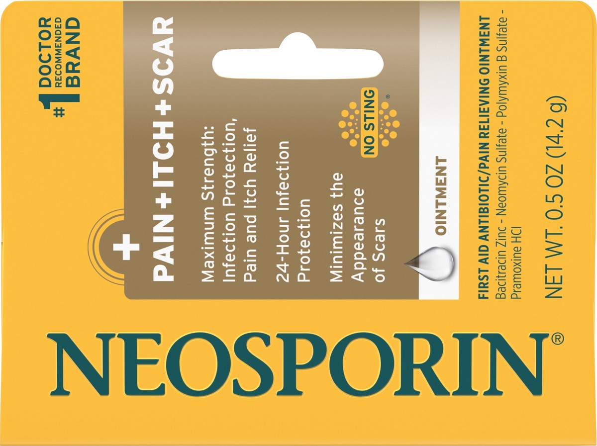 slide 8 of 8, Neosporin + Pain, Itch, Scar, .5 Oz, 0.5 oz