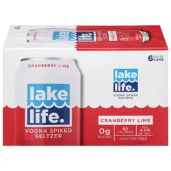 Lake Life Vodka Spiked Seltzer, Cranberry Lime