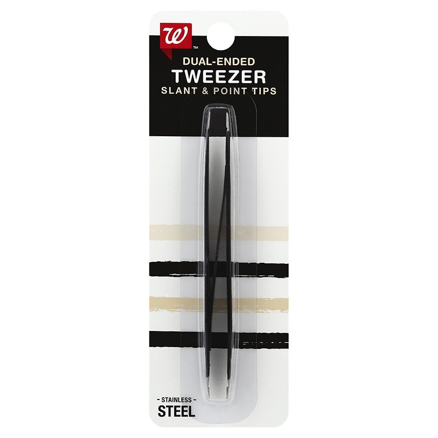slide 1 of 1, Walgreens Beauty Dual End Slant/Point Tweezer, 1 ct
