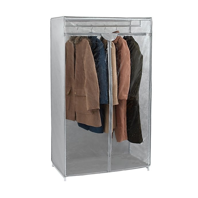 slide 1 of 3, Simply Essential Clothing Closet with Cover, 1 ct