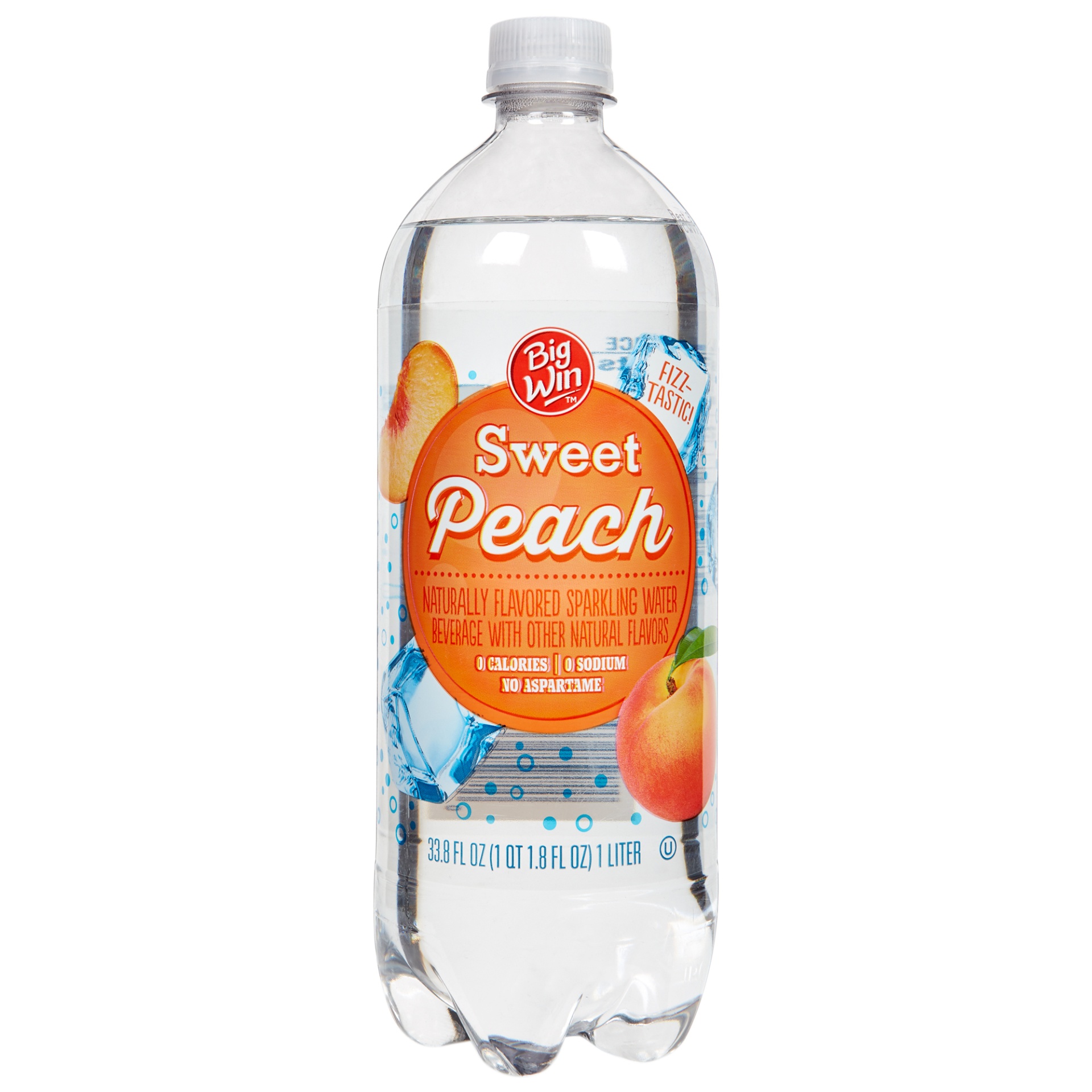 slide 1 of 1, Big Win Sparkling Water, Sweet Peach - 33.8 fl oz, 33.8 fl oz