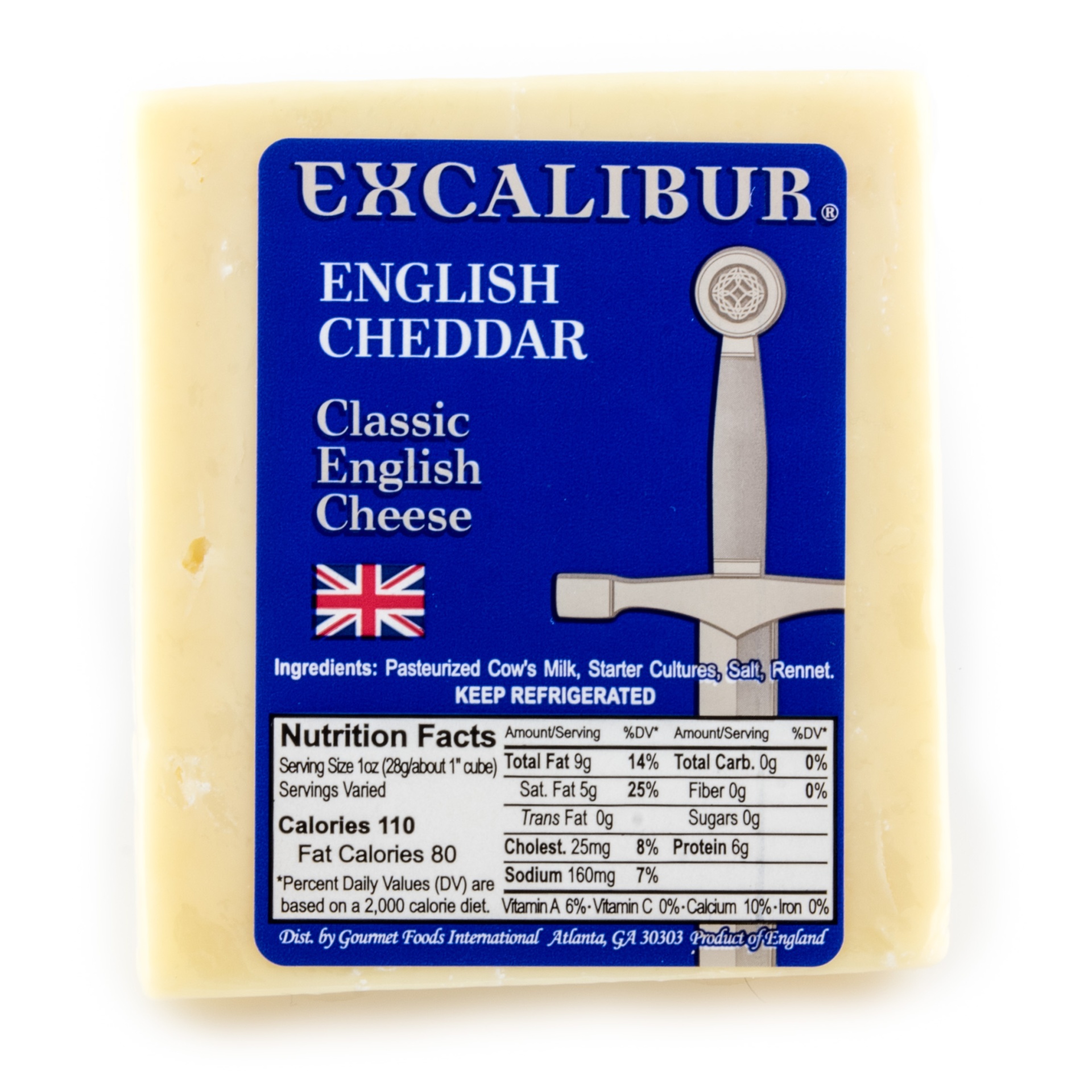 slide 1 of 1, Excalibur English White Cheddar Cheese, per lb