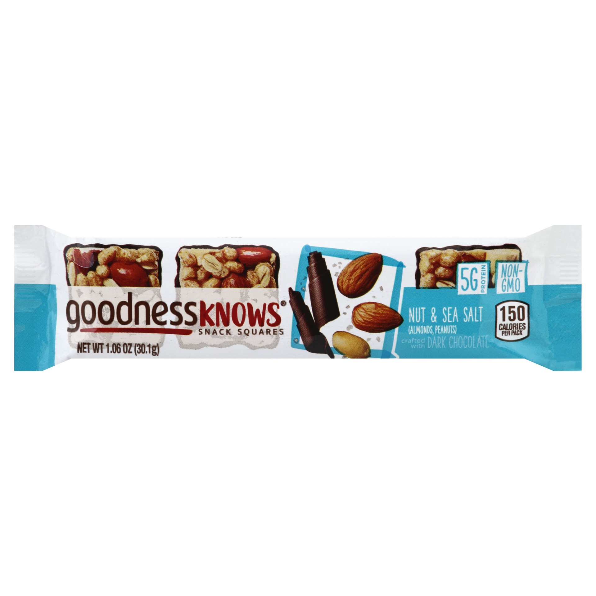 slide 1 of 1, goodnessKNOWS, Nut & Sea Salt Snack, Single Bar, 1.06 Oz, 1 ct