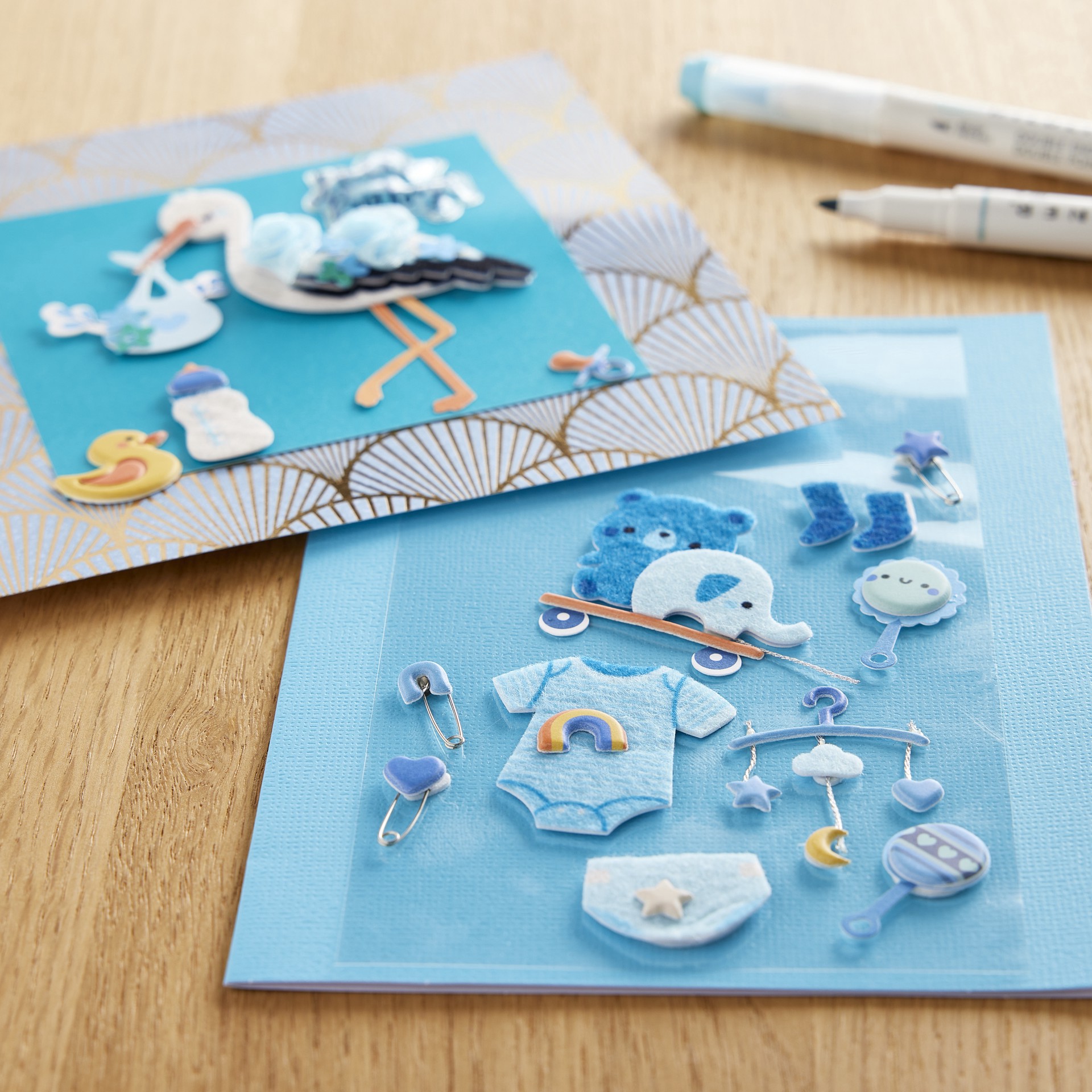 slide 3 of 3, Baby Boy Stork Dimensional Stickers By Recollections, 3.75 in x 6.75 in