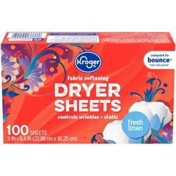Kroger Fresh Linen Fabric Softening Dryer Sheets