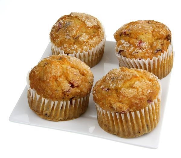 slide 1 of 1, Hy-Vee Loaded Jumbo Cranberry Orange Muffins, 4 ct; 17 oz