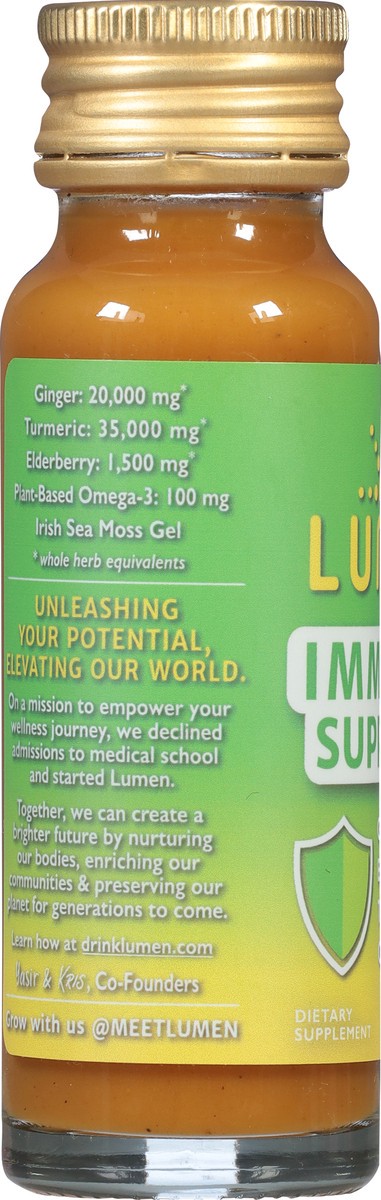 slide 5 of 13, Lumen Ginger Elderberry Turmeric Orange Flavor Immune Support 1.8 fl oz, 1.8 fl oz
