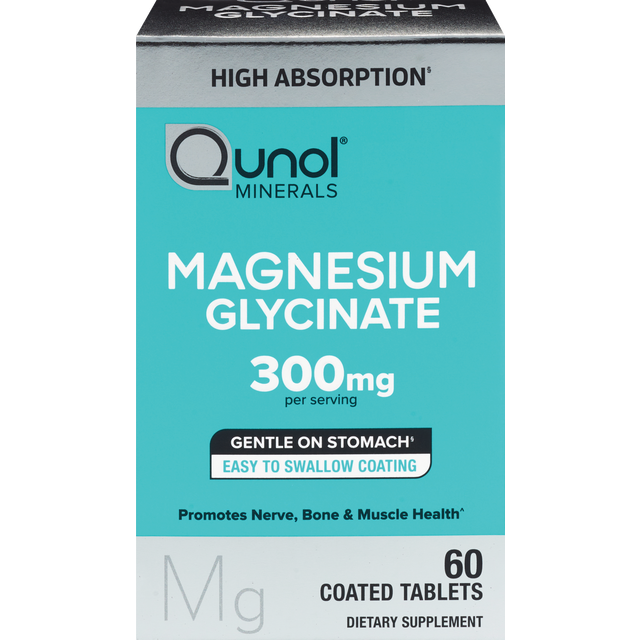 slide 1 of 1, Qunol 300 mg Magnesium Glycinate 60 Tablets, 60 ct