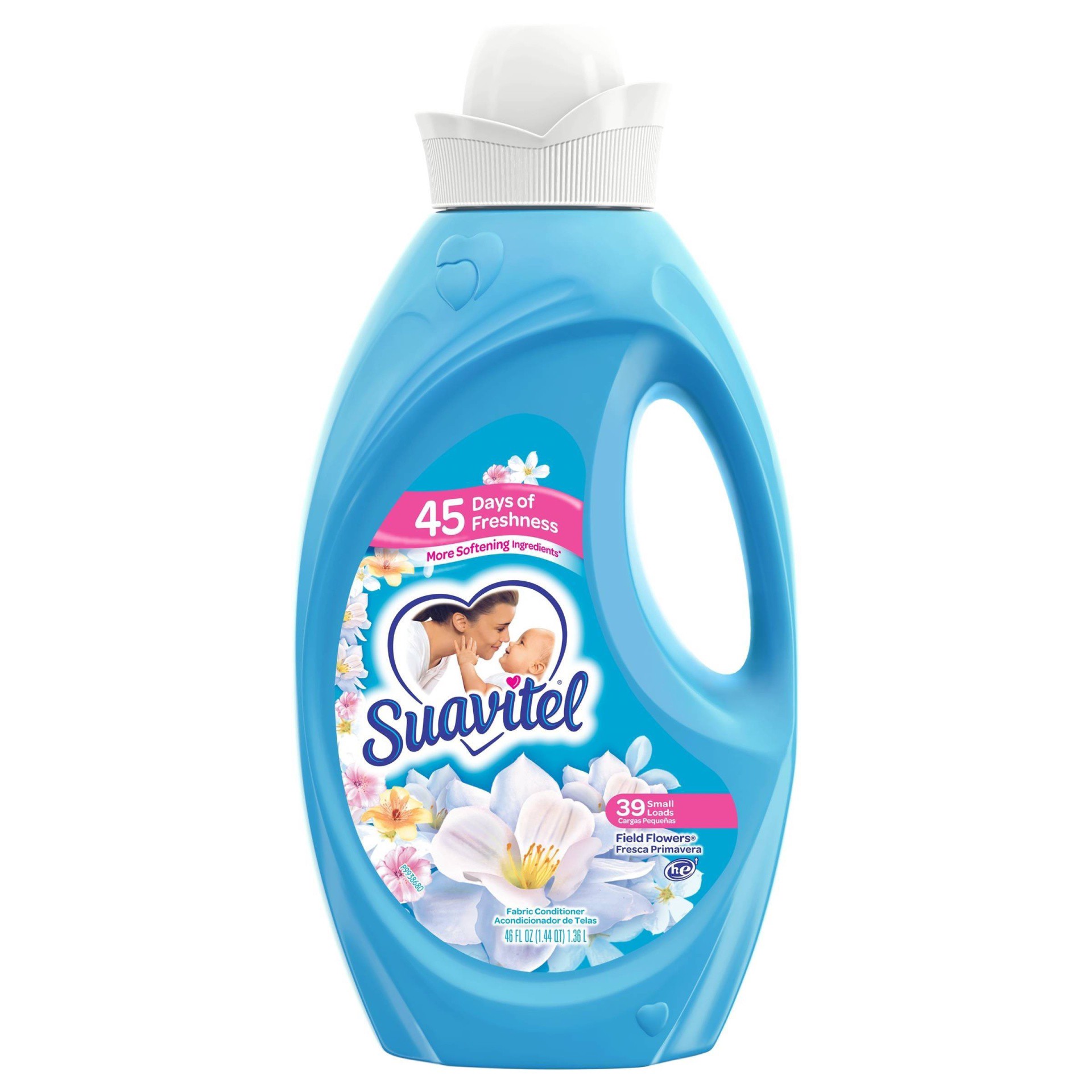 slide 1 of 5, Suavitel Scented Liquid Fabric Softener and Conditioner - Field Flowers, 46 fl oz