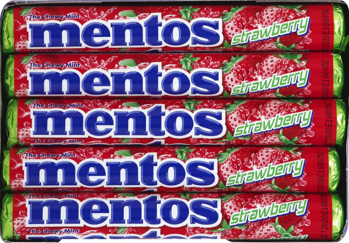 slide 3 of 4, Mentos Strawberry Rolls, 15 ct