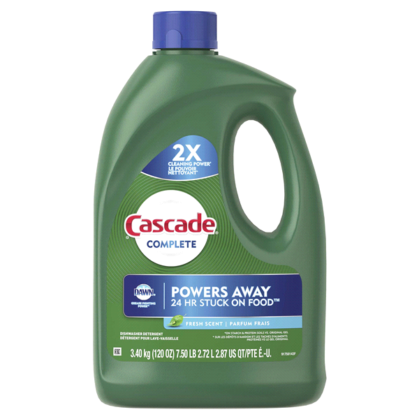 slide 1 of 1, Cascade Complete Gel Dishwasher Detergent, Fresh Scent, 120 oz