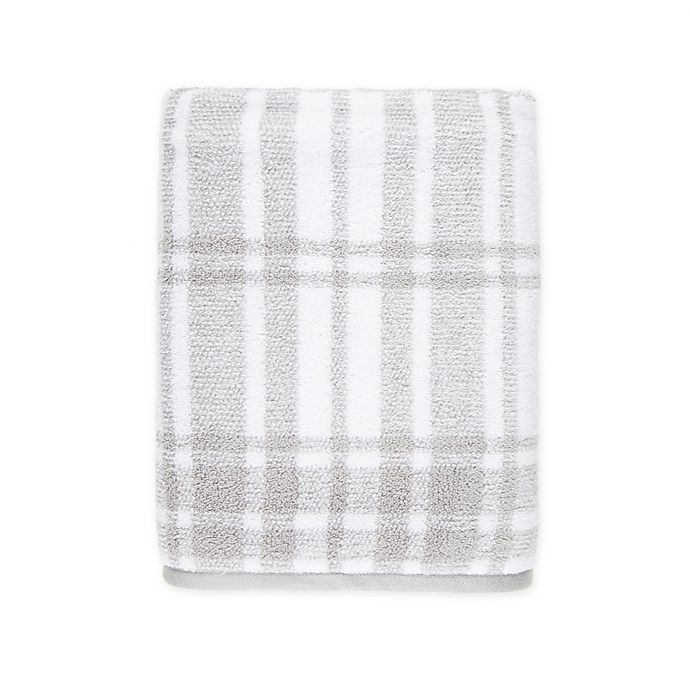 slide 1 of 1, Winter Wonderland Xmas Plaid Bath Towel - Nickel, 1 ct