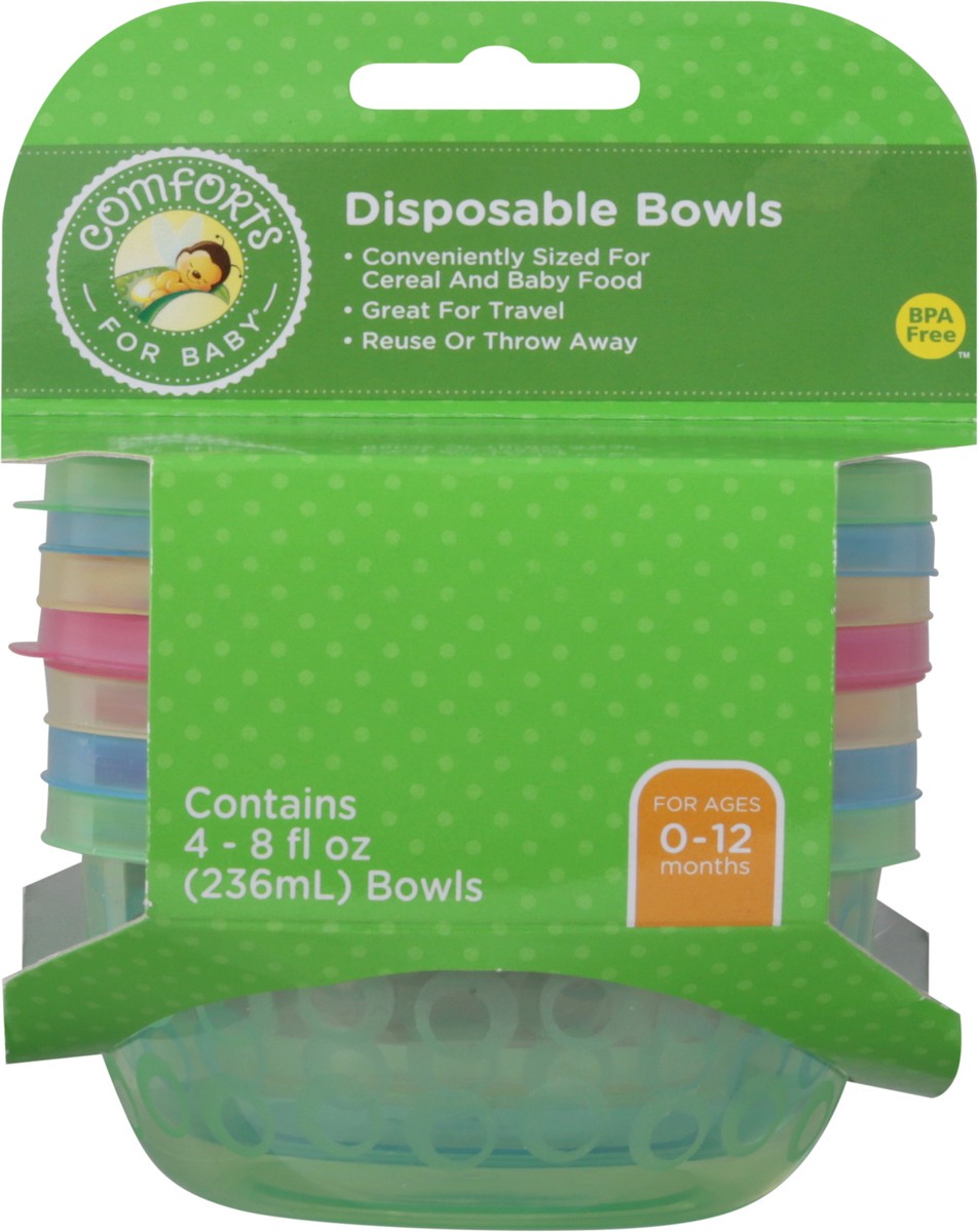 slide 9 of 10, Comforts for Baby 8 Fluid Ounces 0-12 Months Disposable Bowls 4 Bowls 4 ea, 4 ct