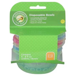 Comforts for Baby 8 Fluid Ounces 0-12 Months Disposable Bowls 4 Bowls 4 ea