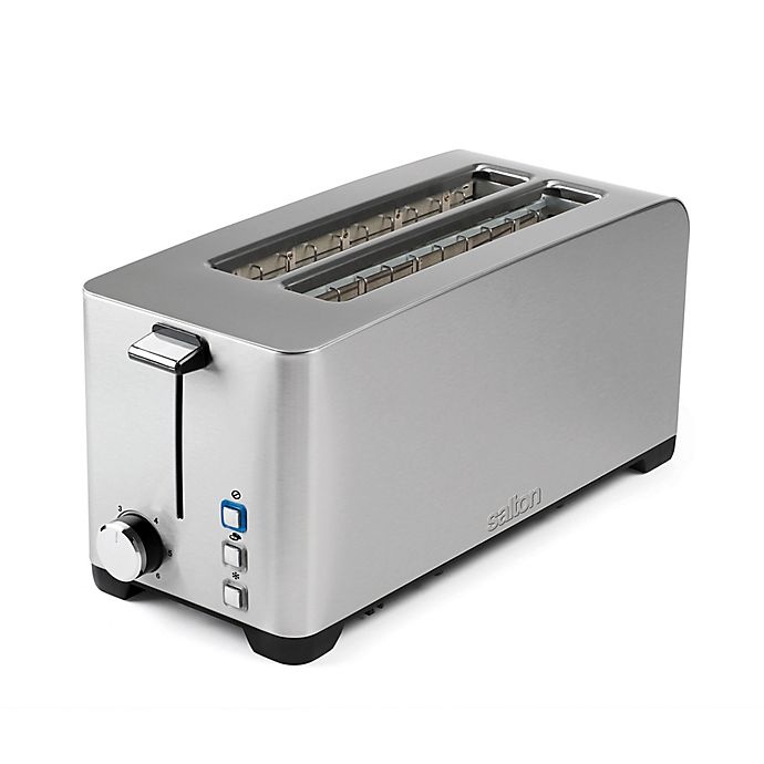 slide 1 of 1, Salton Space-Saving Long Slot Electronic 4-Slice Toaster, 1 ct