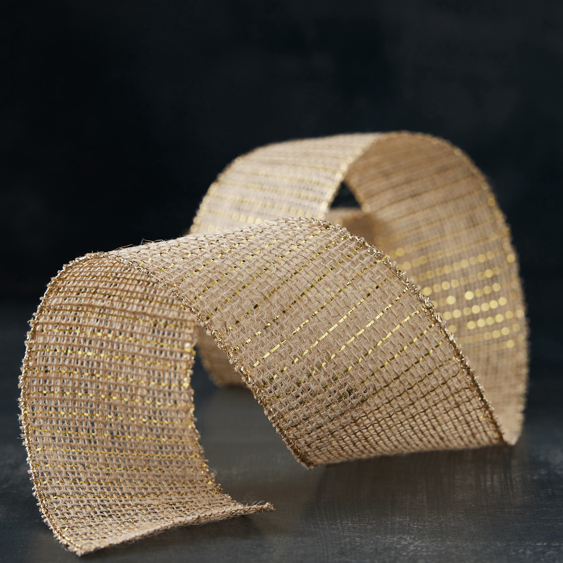 slide 2 of 4, 2.5" X 3yd. Metallic Jute Ribbon By Celebrate It, 2.5 in x 3 yd