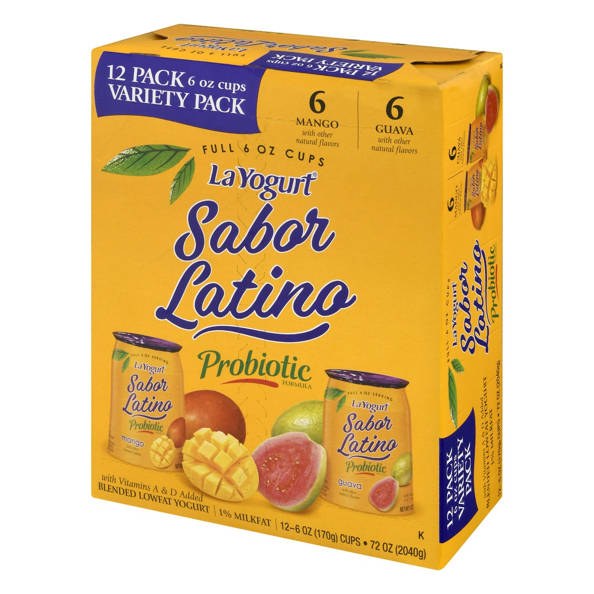 slide 9 of 13, La Yogurt Sabor Latino Variety Pack Lowfat Mango/Guava Yogurt 12 ea, 12 ct