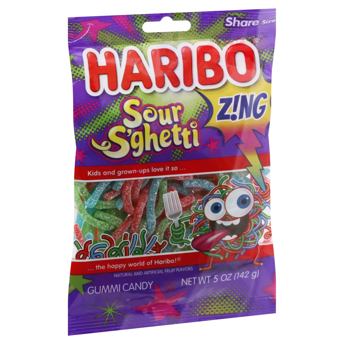 slide 3 of 9, Haribo Zing Sour S'ghetti Gummi Candy Share Size 5 oz, 5 oz