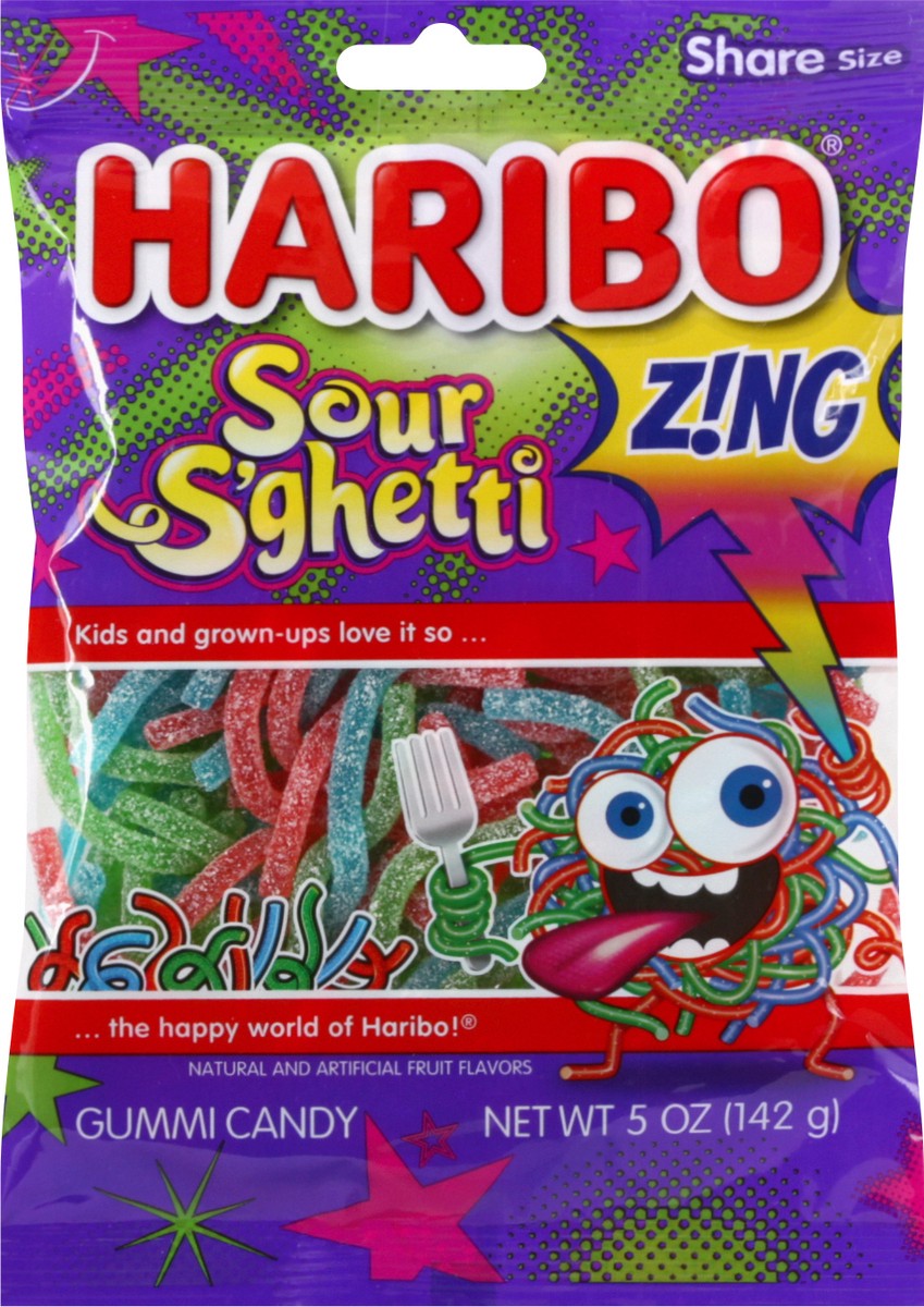 slide 9 of 9, Haribo Zing Sour S'ghetti Gummi Candy Share Size 5 oz, 5 oz