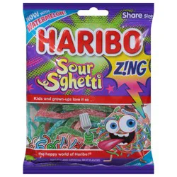 Haribo Zing Sour S'ghetti Gummi Candy Share Size 5 oz
