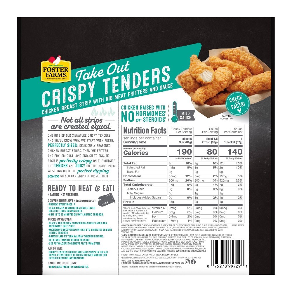 slide 3 of 3, Foster Farms Take Out Tangy Buttermilk Ranch Crispy Tenders 18 oz, 18 oz