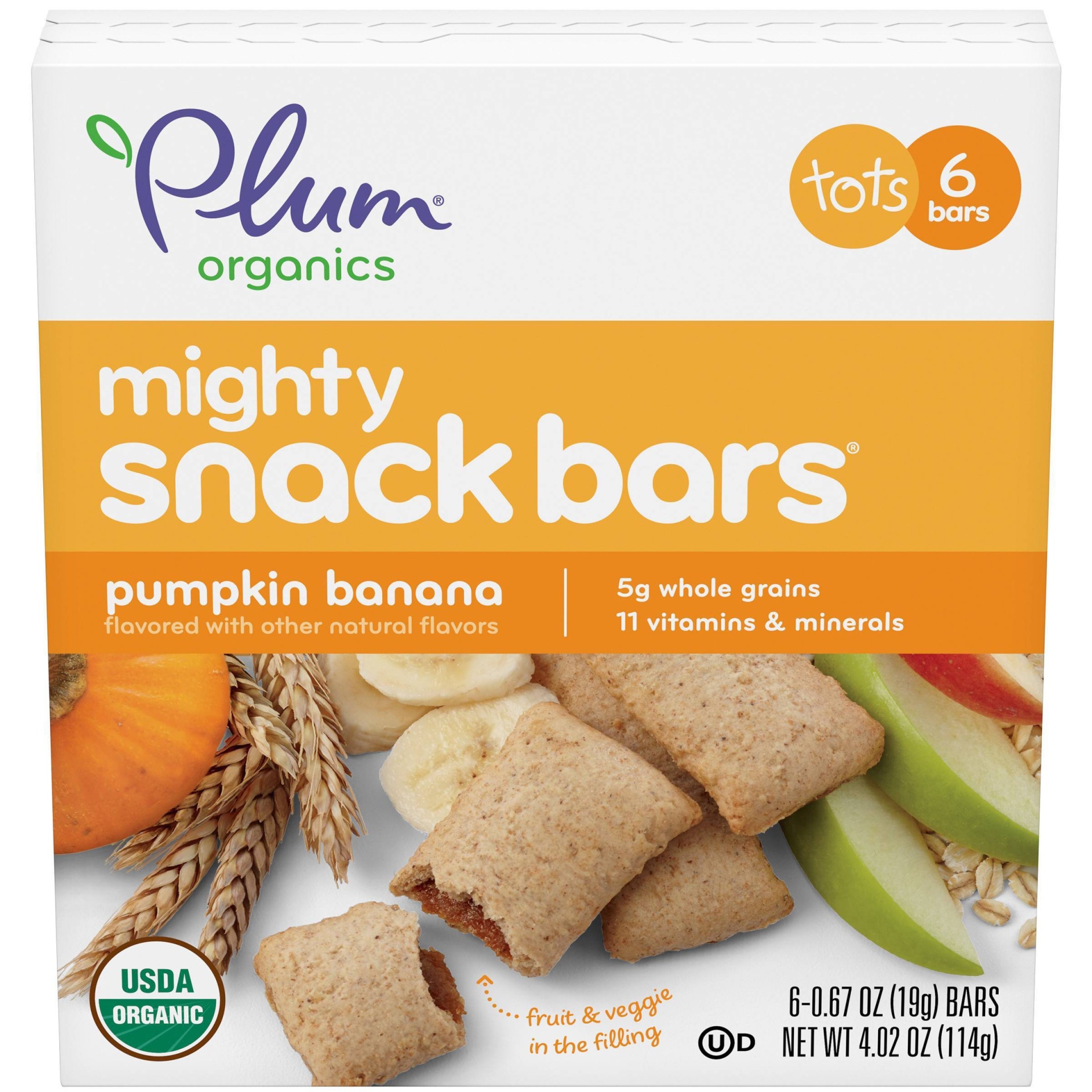 slide 1 of 3, Plum Organics Plum Organic Mighty Pumpkin Banana Baby Snacks, 6 ct; 0.67 oz