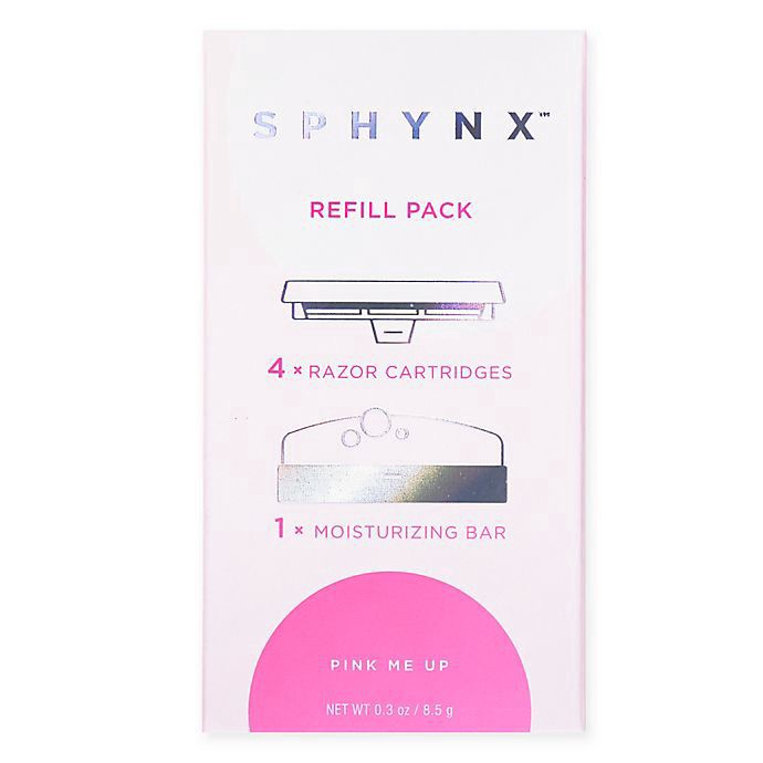 slide 4 of 4, Sphynx Portable Razor Refill - Pink, 4 ct