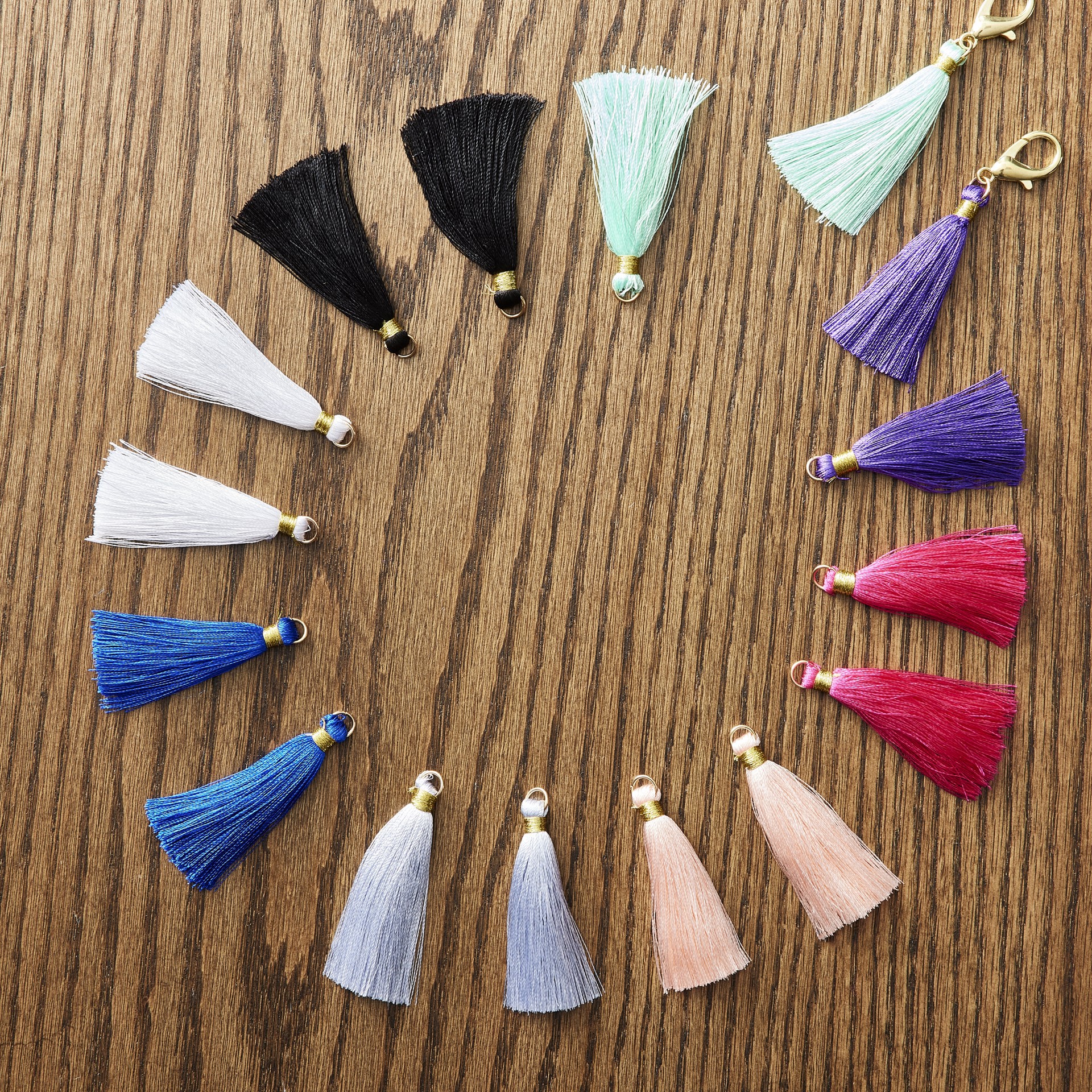 slide 2 of 3, Multiple Thread Tassels By Bead Landing, 2.16 in