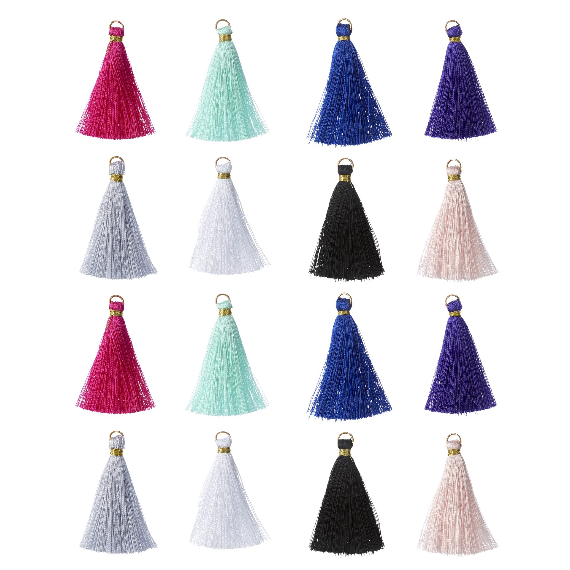 slide 3 of 3, Multiple Thread Tassels By Bead Landing, 2.16 in