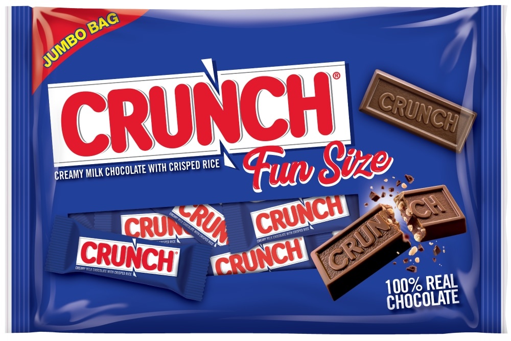 slide 1 of 1, Crunch Fun Size Candy Bars Jumbo Bag, 19 oz