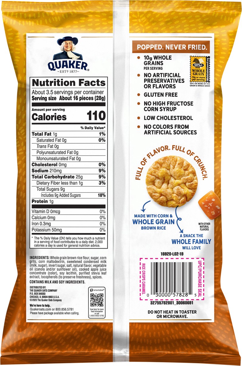 slide 7 of 8, Quaker Rice Crisps Caramel 3.52 Oz, 3.52 oz
