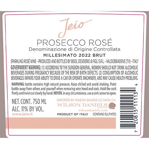 slide 7 of 10, Jeio Millesimato Prosecco Rose Brut 750 ml, 750 ml