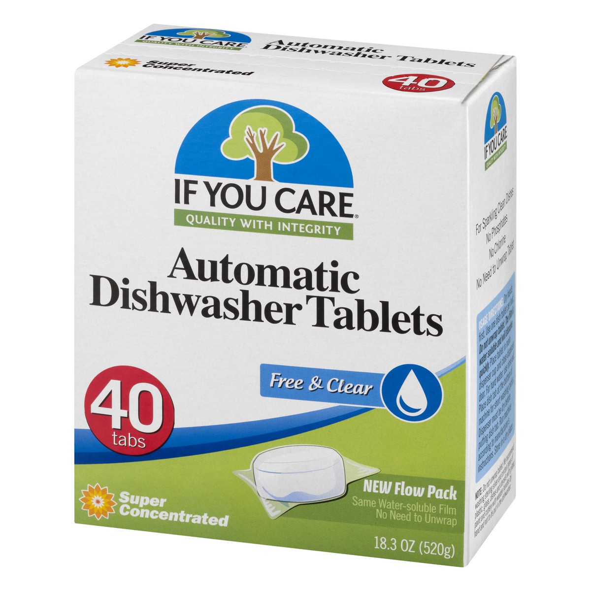 slide 3 of 9, If You Care Source Atlantique, Inc If You Care Dishwasher Tablets, Automatic, Super Concentrated, Free & Clear 40Ct, 18.3 oz