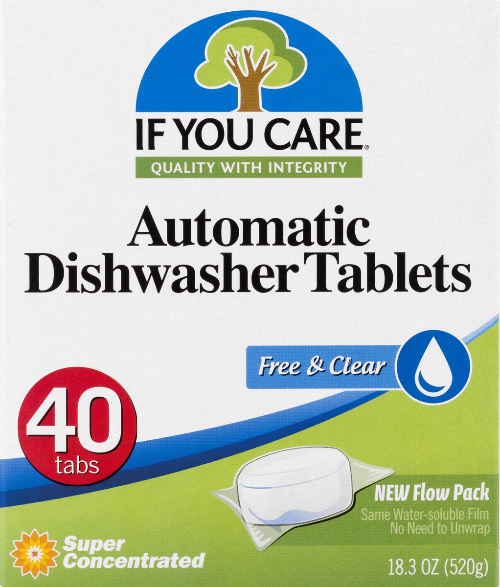 slide 6 of 9, If You Care Source Atlantique, Inc If You Care Dishwasher Tablets, Automatic, Super Concentrated, Free & Clear 40Ct, 18.3 oz