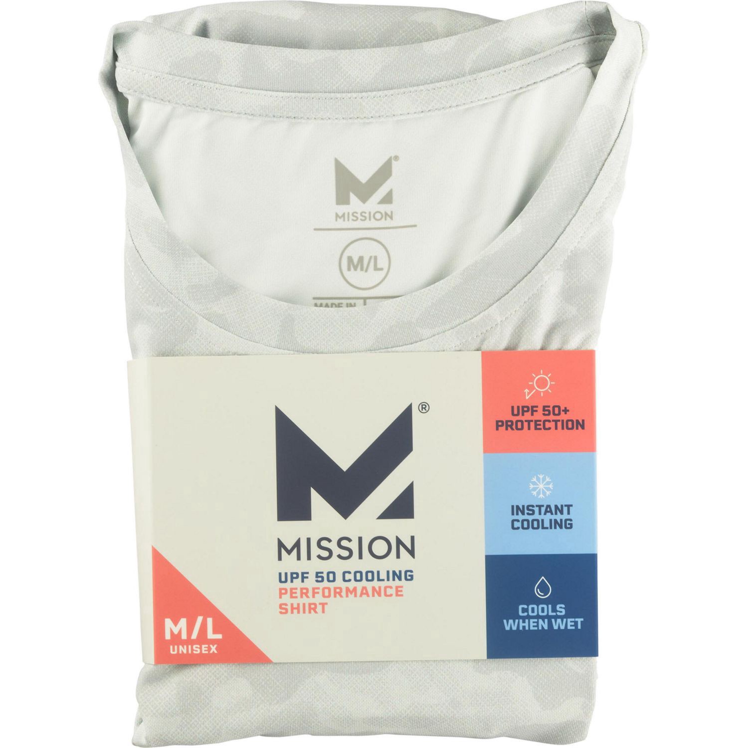 slide 2 of 4, Mission Cooling Upf Sun Shirt, White Camo, S/m, 1 ct