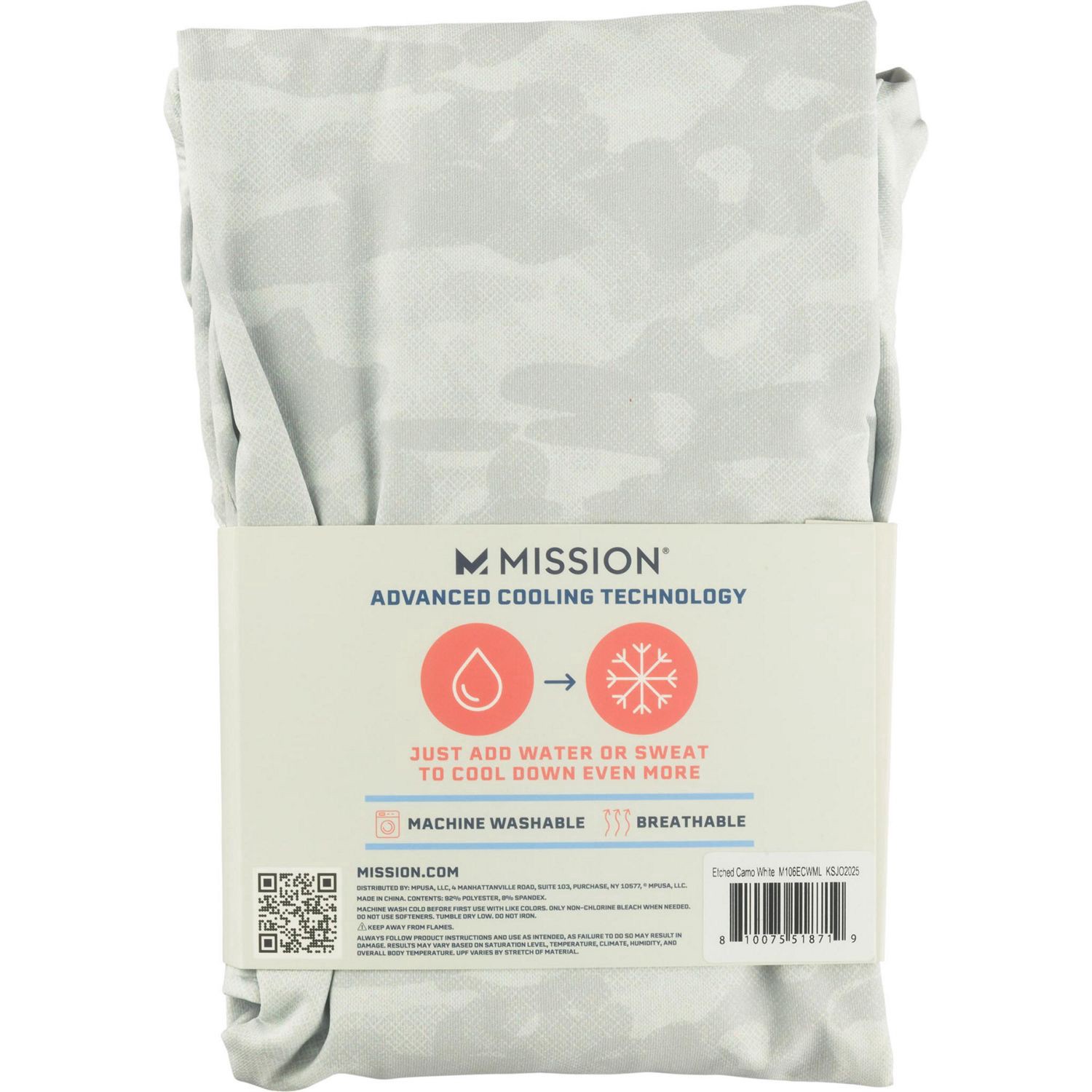 slide 4 of 4, Mission Cooling Upf Sun Shirt, White Camo, S/m, 1 ct