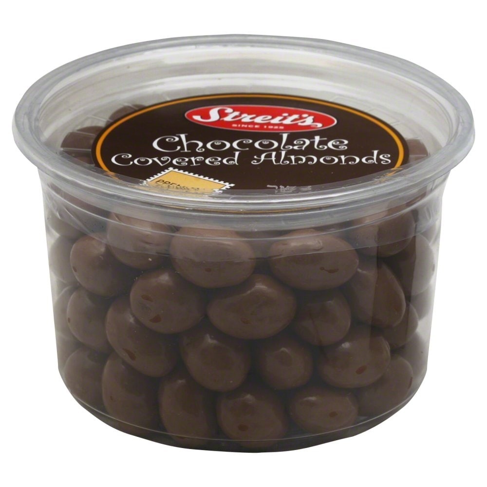 slide 1 of 3, Streit's Chocolate Covered Almonds, 14 oz